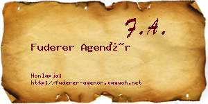 Fuderer Agenór névjegykártya